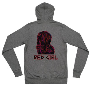 Red Girl Status Zip Women's Hoodie